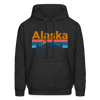 Alaska Hoodie - Retro Mountain & Birds Alaska Hooded Sweatshirt - charcoal grey