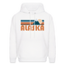 Alaska Hoodie - Retro Mountain Alaska Crewneck Hooded Sweatshirt - white