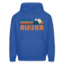 Alaska Hoodie - Retro Mountain Alaska Crewneck Hooded Sweatshirt - royal blue