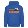 Alaska Hoodie - Retro Mountain Alaska Crewneck Hooded Sweatshirt - royal blue