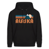 Alaska Hoodie - Retro Mountain Alaska Crewneck Hooded Sweatshirt - black