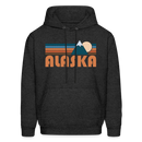 Alaska Hoodie - Retro Mountain Alaska Crewneck Hooded Sweatshirt - charcoal grey