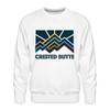 Premium Crested Butte Sweatshirt - Men's Colorado Sweatshirt - white