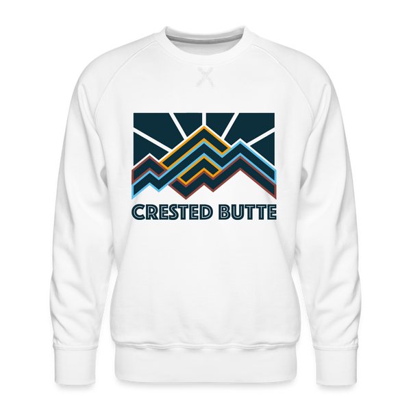 Premium Crested Butte Sweatshirt - Men's Colorado Sweatshirt - white