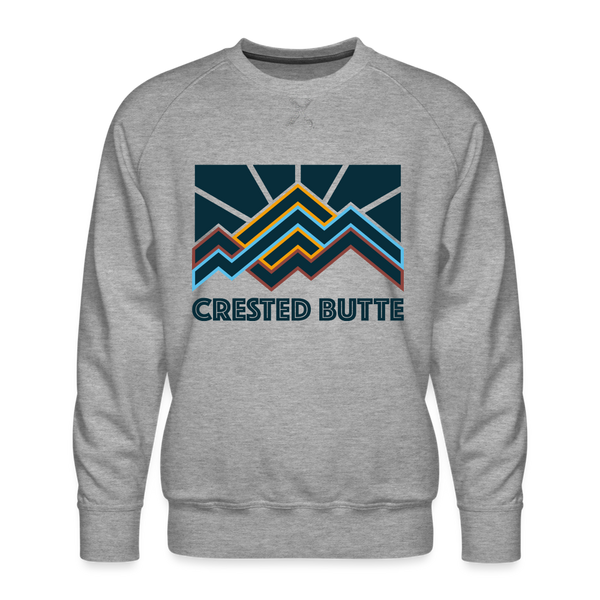 Premium Crested Butte Sweatshirt - Men's Colorado Sweatshirt - heather grey