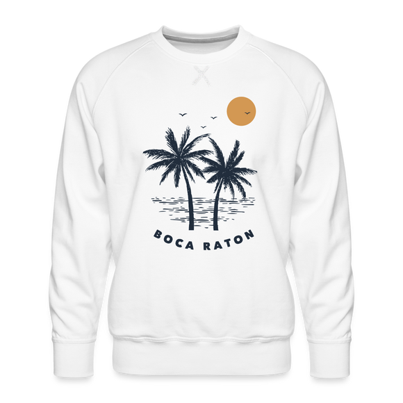 Premium Boca Raton Sweatshirt - Men's Florida Sweatshirt - white