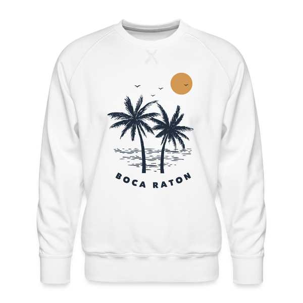 Premium Boca Raton Sweatshirt - Men's Florida Sweatshirt - white