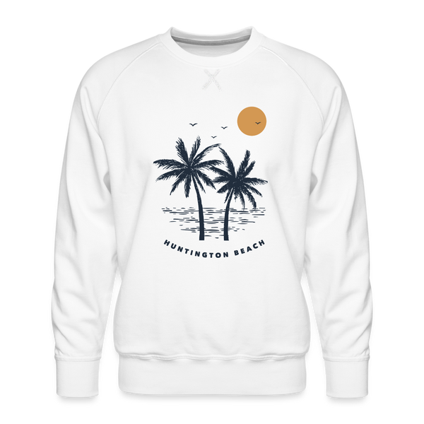 Premium Huntington Beach Sweatshirt - Men's California Sweatshirt - white
