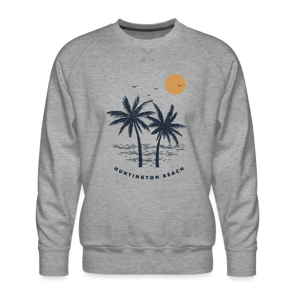 Premium Huntington Beach Sweatshirt - Men's California Sweatshirt - heather grey