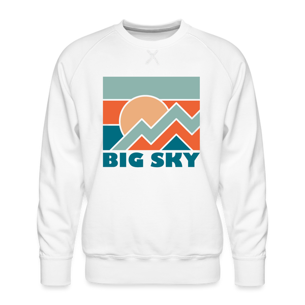 Premium Big Sky Sweatshirt - Men's Montana Sweatshirt - white