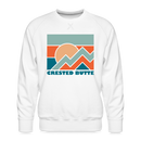 Premium Crested Butte Sweatshirt - Men's Colorado Sweatshirt - white