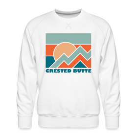 Premium Crested Butte Sweatshirt - Men's Colorado Sweatshirt - white