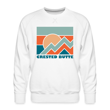 Premium Crested Butte Sweatshirt - Men's Colorado Sweatshirt - white