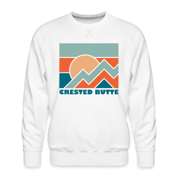 Premium Crested Butte Sweatshirt - Men's Colorado Sweatshirt - white