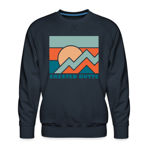 Premium Crested Butte Sweatshirt - Men's Colorado Sweatshirt - navy