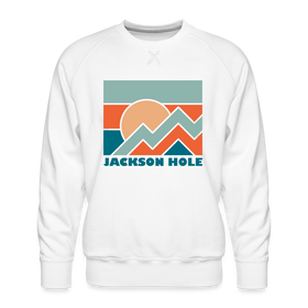 Premium Jackson Hole Sweatshirt - Men's Wyoming Sweatshirt - white