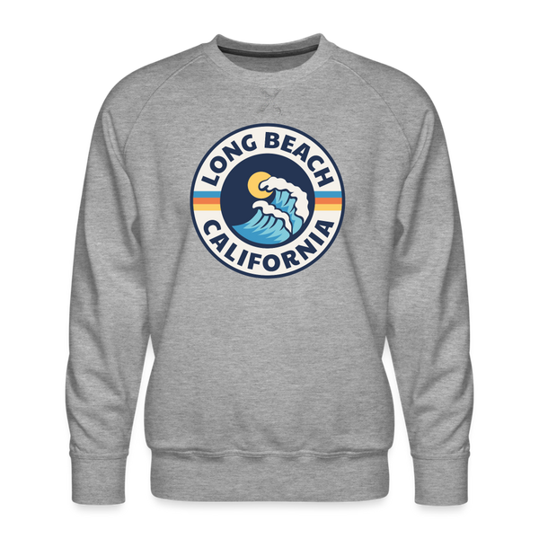 Premium Long Beach Sweatshirt - Men's California Sweatshirt - heather grey