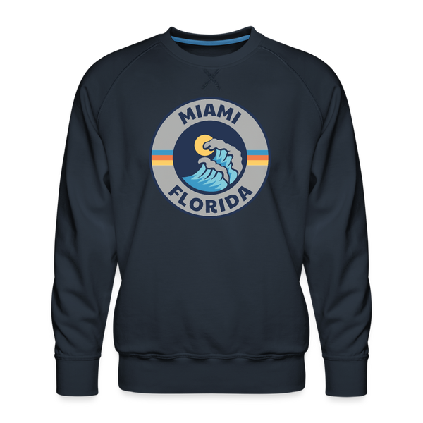 Premium Miami Sweatshirt - Men's Florida Sweatshirt - navy