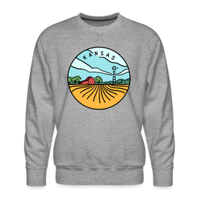Premium Kansas Sweatshirt - Men's Sweatshirt - heather grey