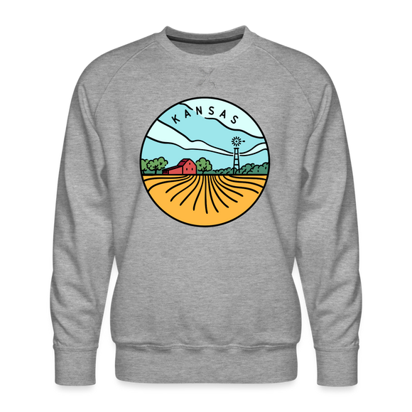 Premium Kansas Sweatshirt - Men's Sweatshirt - heather grey