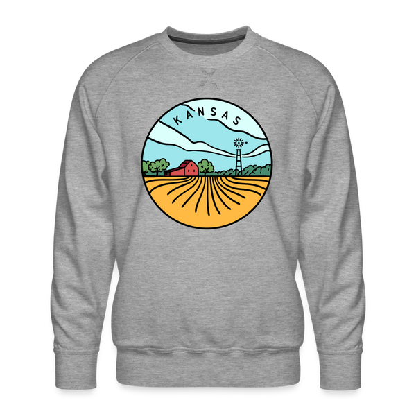 Premium Kansas Sweatshirt - Men's Sweatshirt - heather grey
