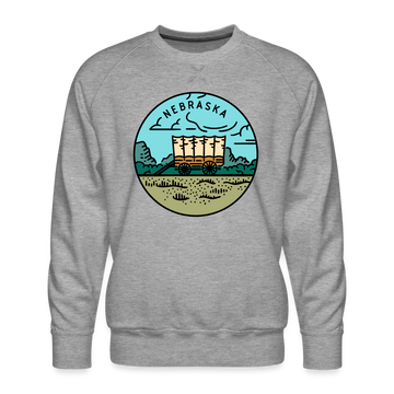 Premium Nebraska Sweatshirt - Men's Sweatshirt - heather grey