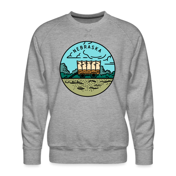 Premium Nebraska Sweatshirt - Men's Sweatshirt - heather grey