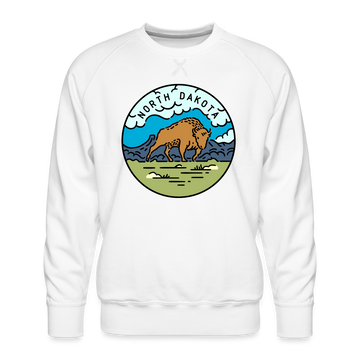 Premium North Dakota Sweatshirt - Men's Sweatshirt - white