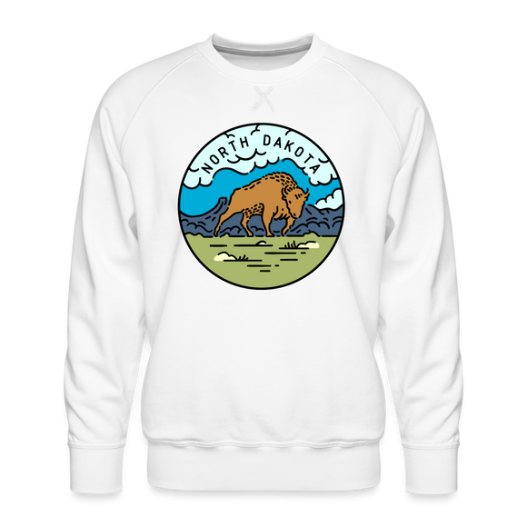 Premium North Dakota Sweatshirt - Men's Sweatshirt - white
