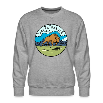 Premium North Dakota Sweatshirt - Men's Sweatshirt - heather grey