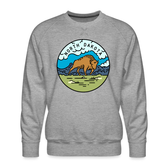 Premium North Dakota Sweatshirt - Men's Sweatshirt - heather grey