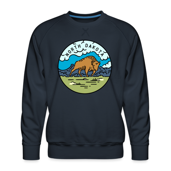 Premium North Dakota Sweatshirt - Men's Sweatshirt - navy