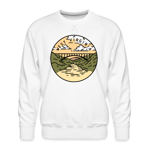 Premium West Virginia Sweatshirt - Men's Sweatshirt - white
