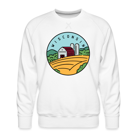 Premium Wisconsin Sweatshirt - Men's Sweatshirt - white