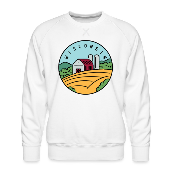 Premium Wisconsin Sweatshirt - Men's Sweatshirt - white