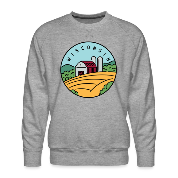 Premium Wisconsin Sweatshirt - Men's Sweatshirt - heather grey