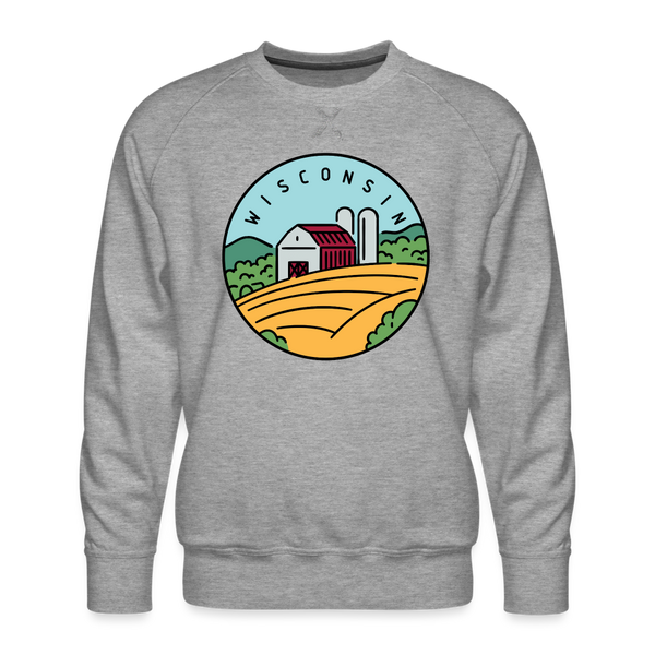 Premium Wisconsin Sweatshirt - Men's Sweatshirt - heather grey