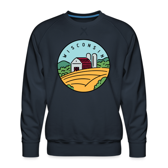 Premium Wisconsin Sweatshirt - Men's Sweatshirt - navy