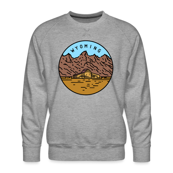 Premium Wyoming Sweatshirt - Men's Sweatshirt - heather grey
