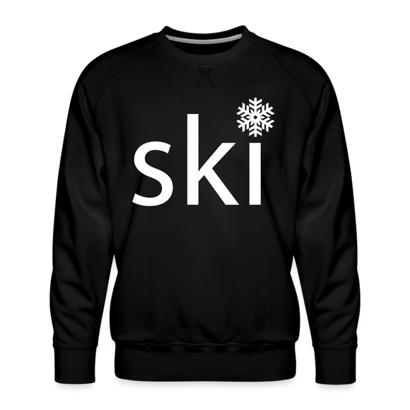 Ski Snowflake Sweatshirt - Men's Snow Ski Sweatshirt - black
