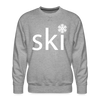 Ski Snowflake Sweatshirt - Men's Snow Ski Sweatshirt - heather grey