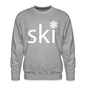 Ski Snowflake Sweatshirt - Men's Snow Ski Sweatshirt - heather grey
