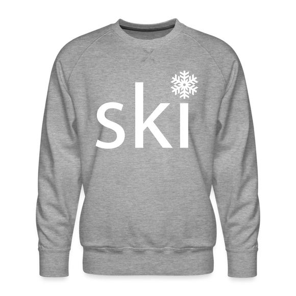 Ski Snowflake Sweatshirt - Men's Snow Ski Sweatshirt - heather grey
