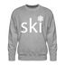 Ski Snowflake Sweatshirt - Men's Snow Ski Sweatshirt - heather grey