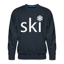 Ski Snowflake Sweatshirt - Men's Snow Ski Sweatshirt - navy