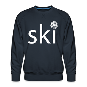 Ski Snowflake Sweatshirt - Men's Snow Ski Sweatshirt - navy
