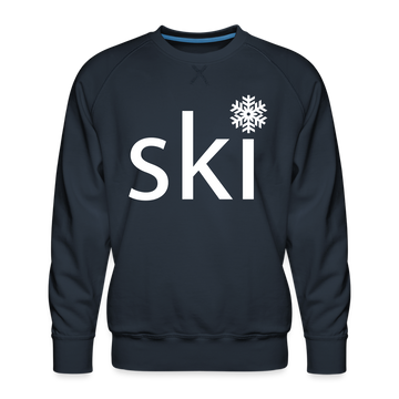 Ski Snowflake Sweatshirt - Men's Snow Ski Sweatshirt - navy