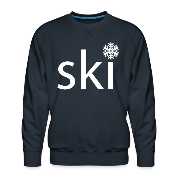 Ski Snowflake Sweatshirt - Men's Snow Ski Sweatshirt - navy