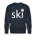 Ski Snowflake Sweatshirt - Men's Snow Ski Sweatshirt - navy