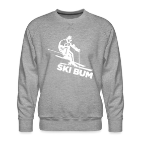 Ski Bum Sweatshirt - Men's Snow Ski Sweatshirt - heather grey